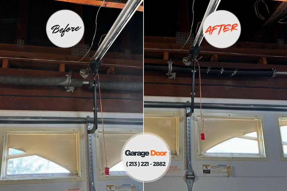 Before and after: garage door repair Milwaukie, OR